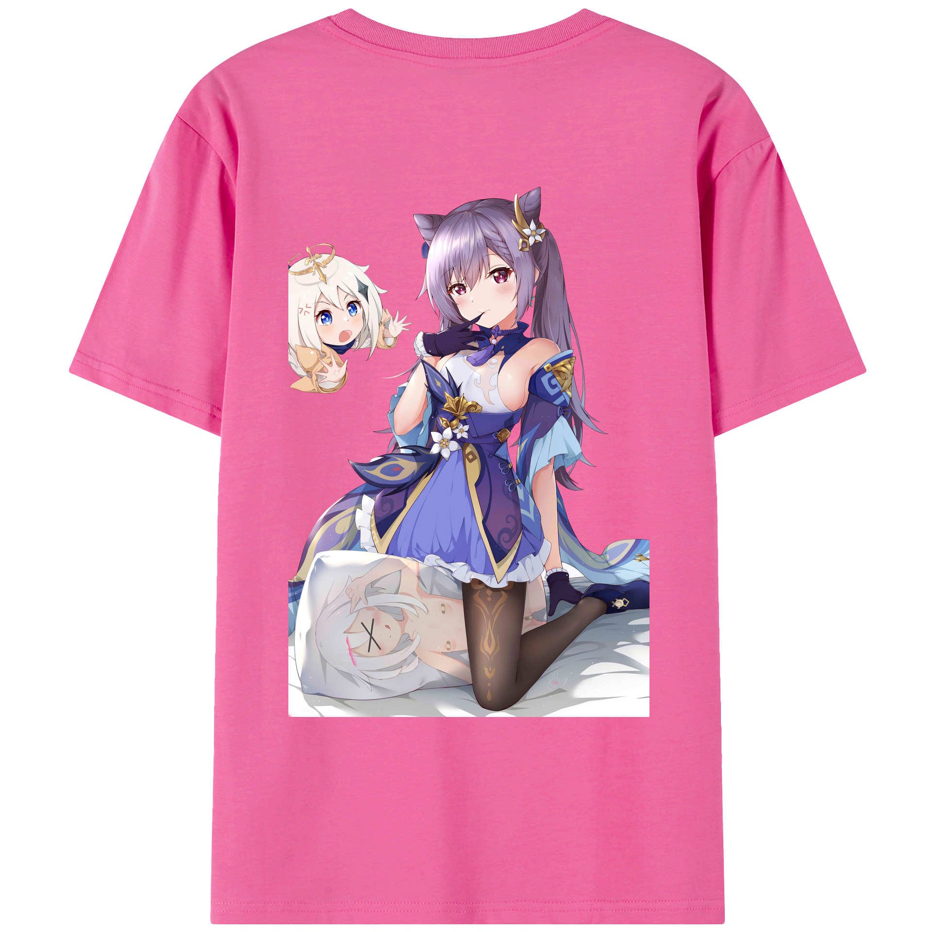 げんし神 刻晴 こくせい genshin Kokusei レディース半袖Tシャツ(バックプリント)